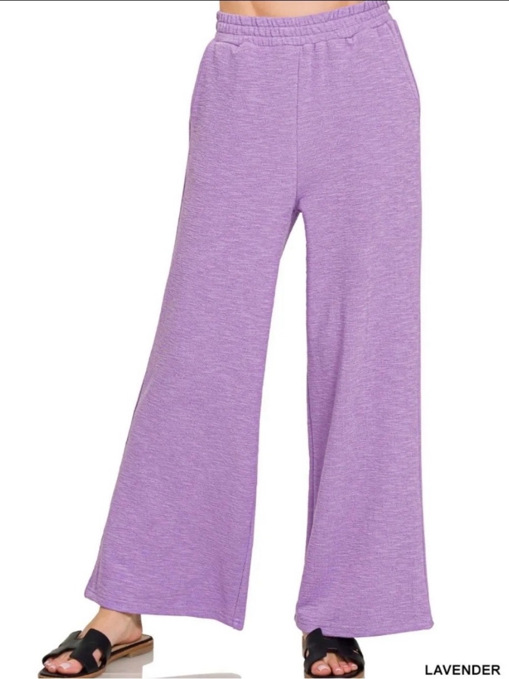 NWOT Zenana Cotton Slub Straight Leg Pants Size L